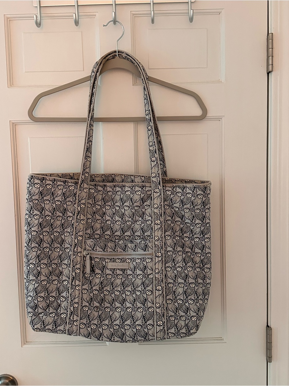 Vera Bradley Quilted Tote Bag in Gray Owl Print
